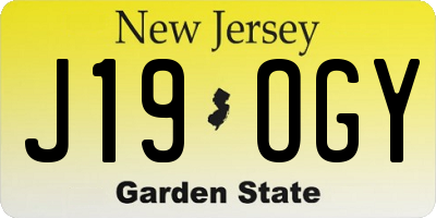 NJ license plate J19OGY