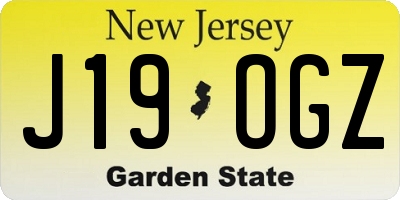 NJ license plate J19OGZ