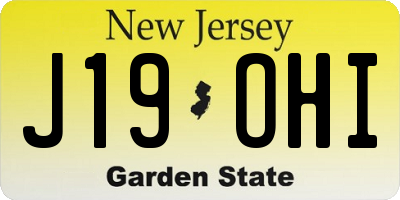 NJ license plate J19OHI