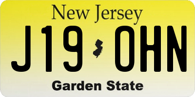 NJ license plate J19OHN