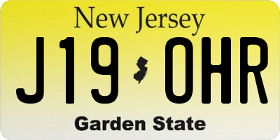 NJ license plate J19OHR