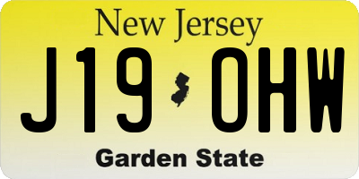 NJ license plate J19OHW
