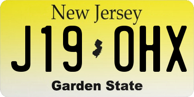 NJ license plate J19OHX