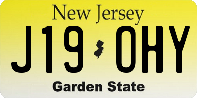 NJ license plate J19OHY