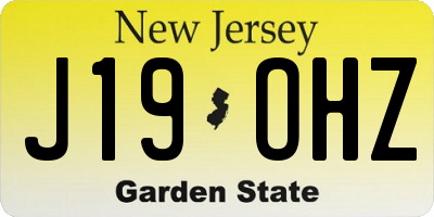 NJ license plate J19OHZ