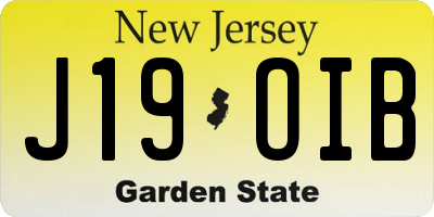 NJ license plate J19OIB