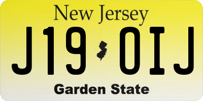NJ license plate J19OIJ