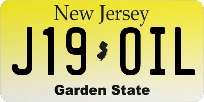 NJ license plate J19OIL