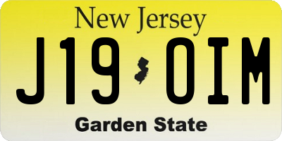 NJ license plate J19OIM