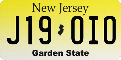 NJ license plate J19OIO