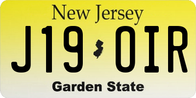 NJ license plate J19OIR