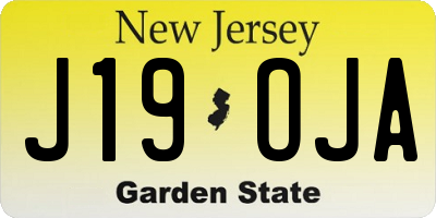 NJ license plate J19OJA