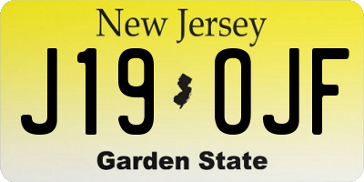 NJ license plate J19OJF
