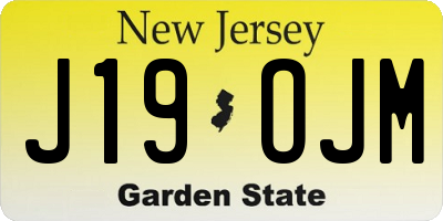NJ license plate J19OJM