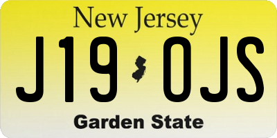 NJ license plate J19OJS