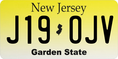 NJ license plate J19OJV