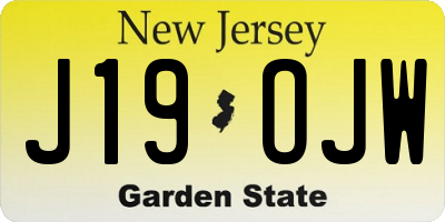 NJ license plate J19OJW