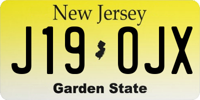 NJ license plate J19OJX