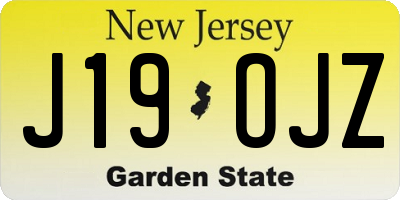 NJ license plate J19OJZ