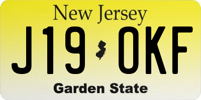 NJ license plate J19OKF