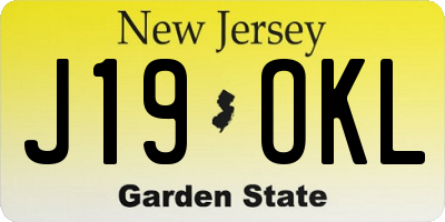 NJ license plate J19OKL