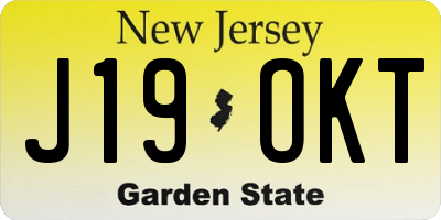 NJ license plate J19OKT