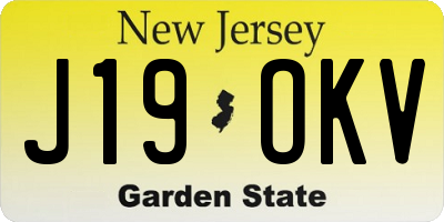 NJ license plate J19OKV