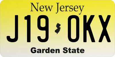 NJ license plate J19OKX