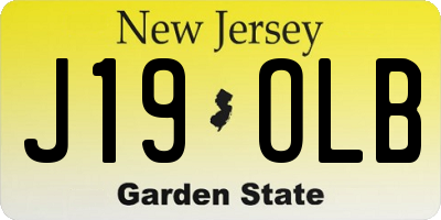 NJ license plate J19OLB
