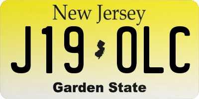 NJ license plate J19OLC
