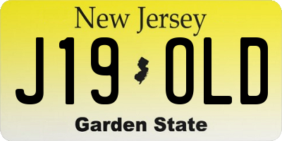 NJ license plate J19OLD