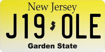 NJ license plate J19OLE