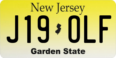 NJ license plate J19OLF