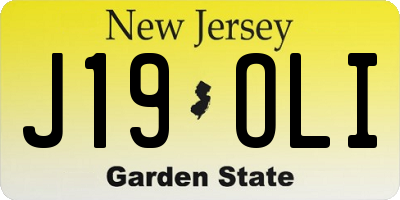NJ license plate J19OLI