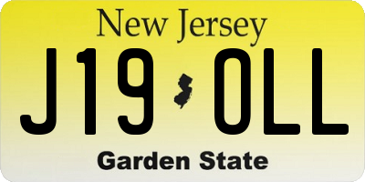 NJ license plate J19OLL