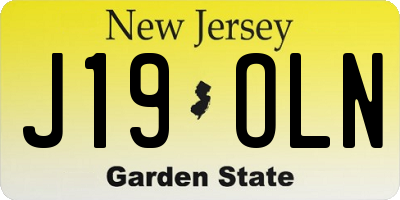 NJ license plate J19OLN