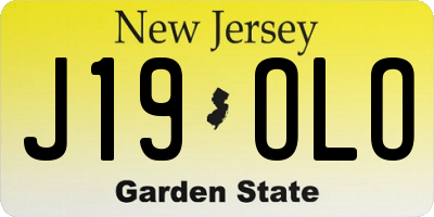 NJ license plate J19OLO