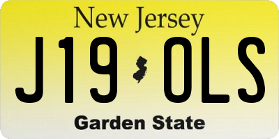 NJ license plate J19OLS