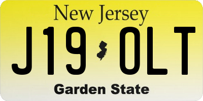 NJ license plate J19OLT