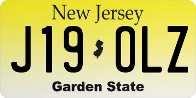 NJ license plate J19OLZ