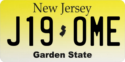 NJ license plate J19OME
