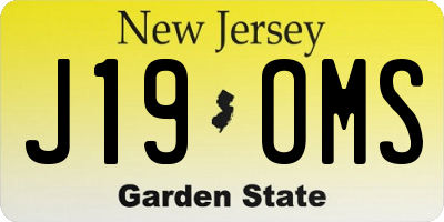 NJ license plate J19OMS