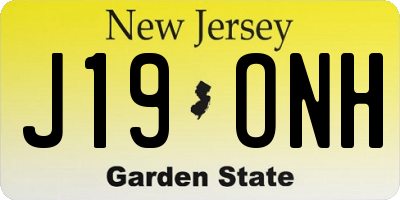 NJ license plate J19ONH