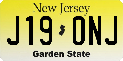 NJ license plate J19ONJ