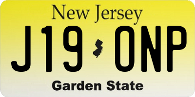 NJ license plate J19ONP