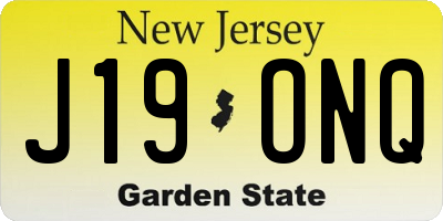 NJ license plate J19ONQ
