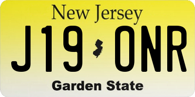 NJ license plate J19ONR