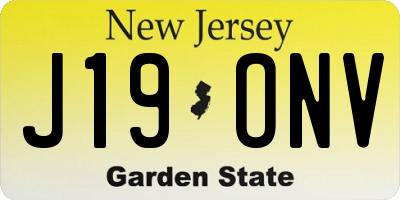 NJ license plate J19ONV