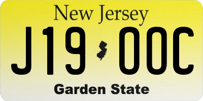 NJ license plate J19OOC