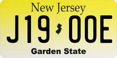 NJ license plate J19OOE